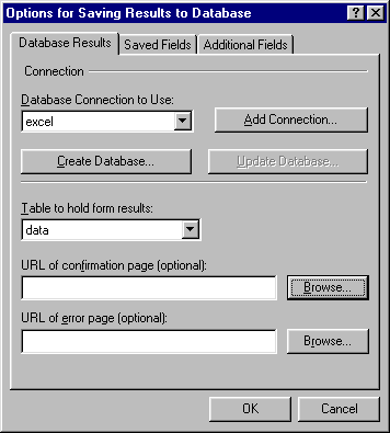 Nastavení pro ukládání formulářových dat do databáze