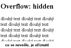 overflow: hidden; co se nevelo, je oznut