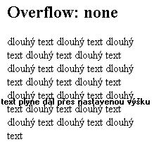 overflow: none; text plyne pes nastavenou vku