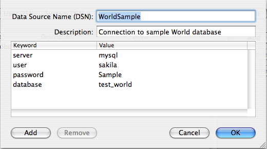 ODBC Administrator Sample
DSN Dialog