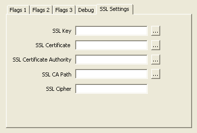 Connector/ODBC 5.1 SSL
Configuration
