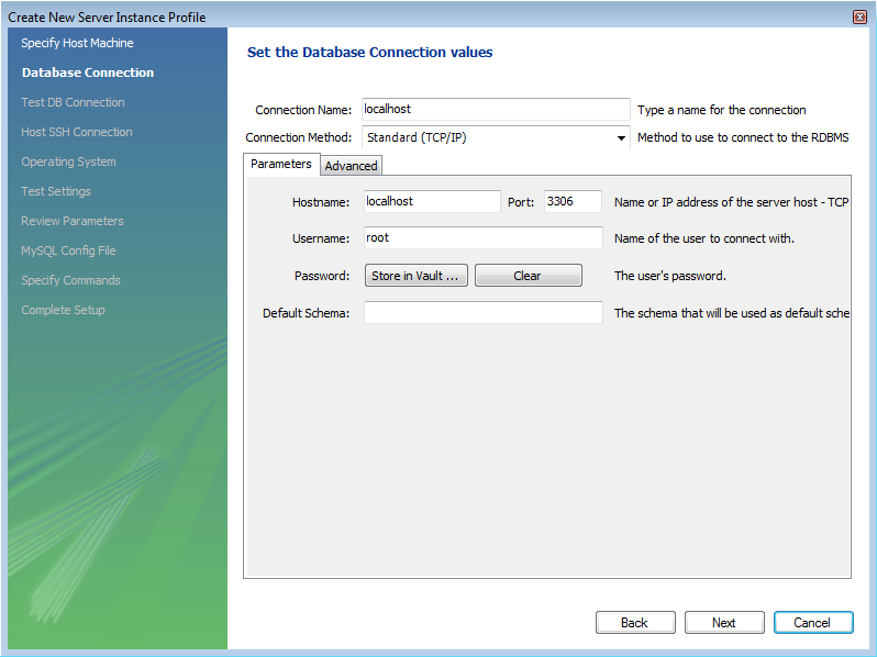 Getting Started Tutorial - Database
              Connection