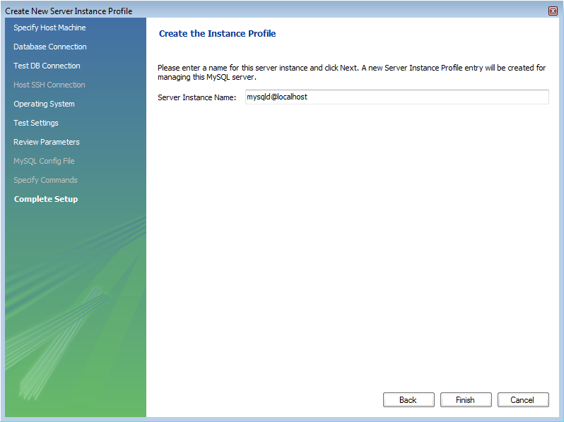 Getting Started Tutorial - Instance
              Name