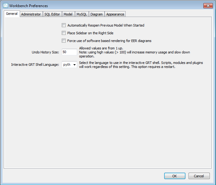 The Preferences dialog
        box
